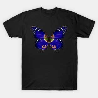 Kansas Flag Butterfly - Gift for Kansan From Kansas KS T-Shirt